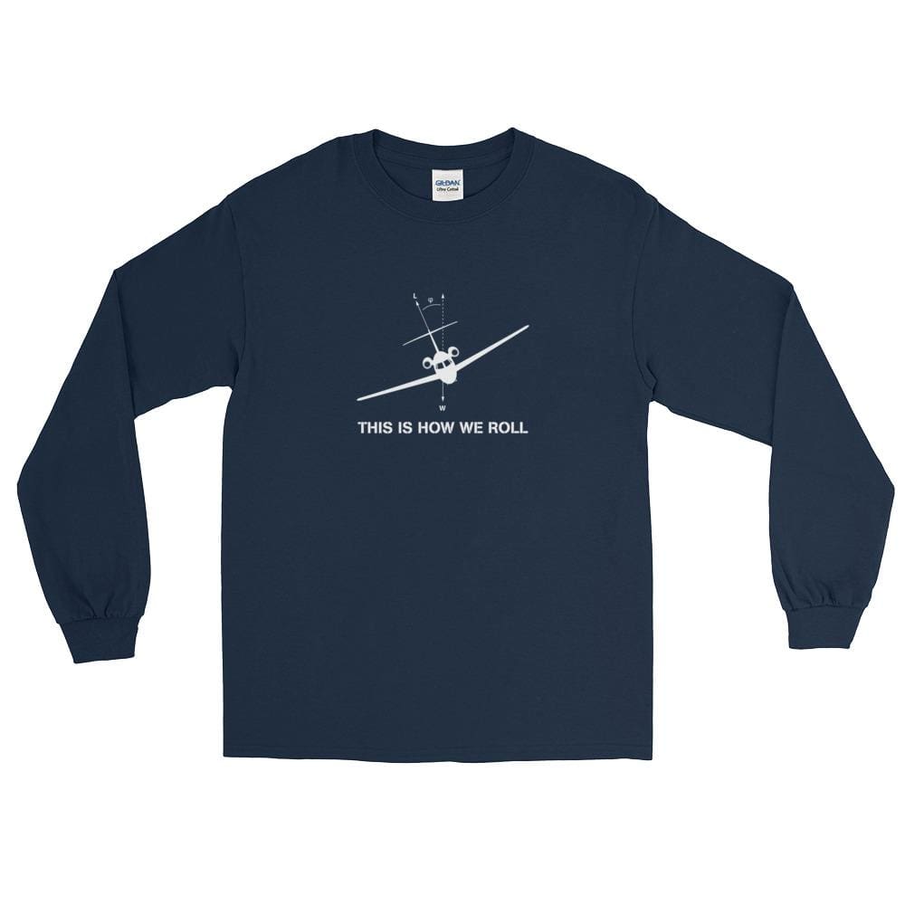 How We Roll Long Sleeve T-Shirt - Navy / S