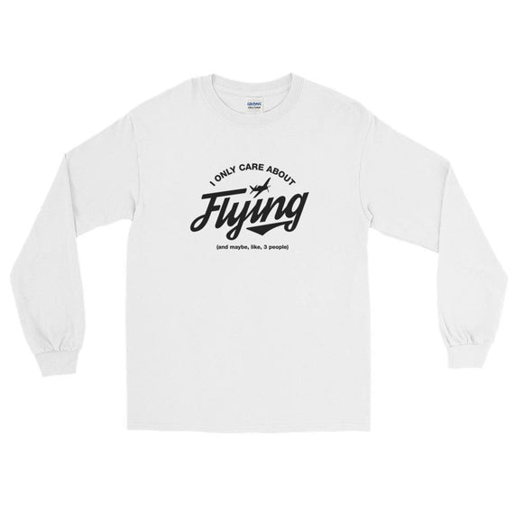 I Only Care About Flying Ls T-Shirt - White / S
