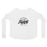 Ladies I Only Care About Flying Flowy Ls Shirt - White / S
