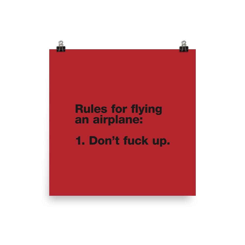 Rules For Flying - 14×14